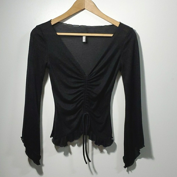 sirens Tops - Cinched Top with Flare Sleeves